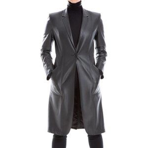 Max Studio Women's Long Leatherette Jacket
